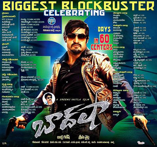 Baadshah 50 days centers, Baadshah 50 days theaters, NTR Baadshah 50 days, Baadshah 50 days centers list, Telugu Movie Baadshah 50 days centers 